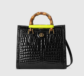 Gucci Diana small crocodile tote bag 660195 Black