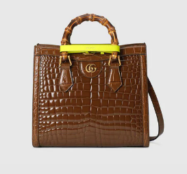 Gucci Diana small crocodile tote bag 660195 Brown