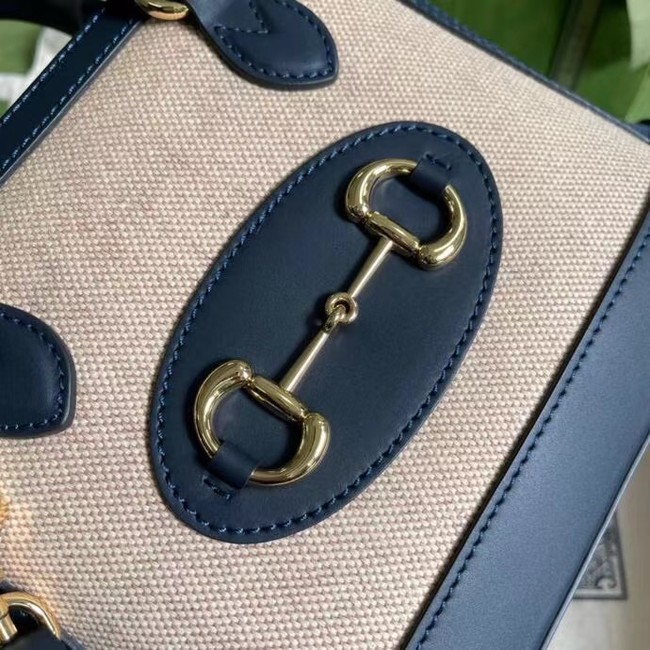 Gucci Horsebit 1955 mini top handle bag 640716 fabric&blue