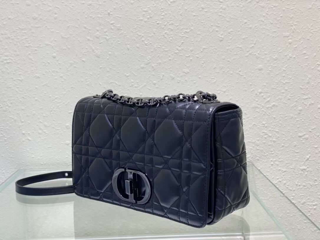 LARGE DIOR CARO BAG Gradient Cannage Lambskin M9243E black