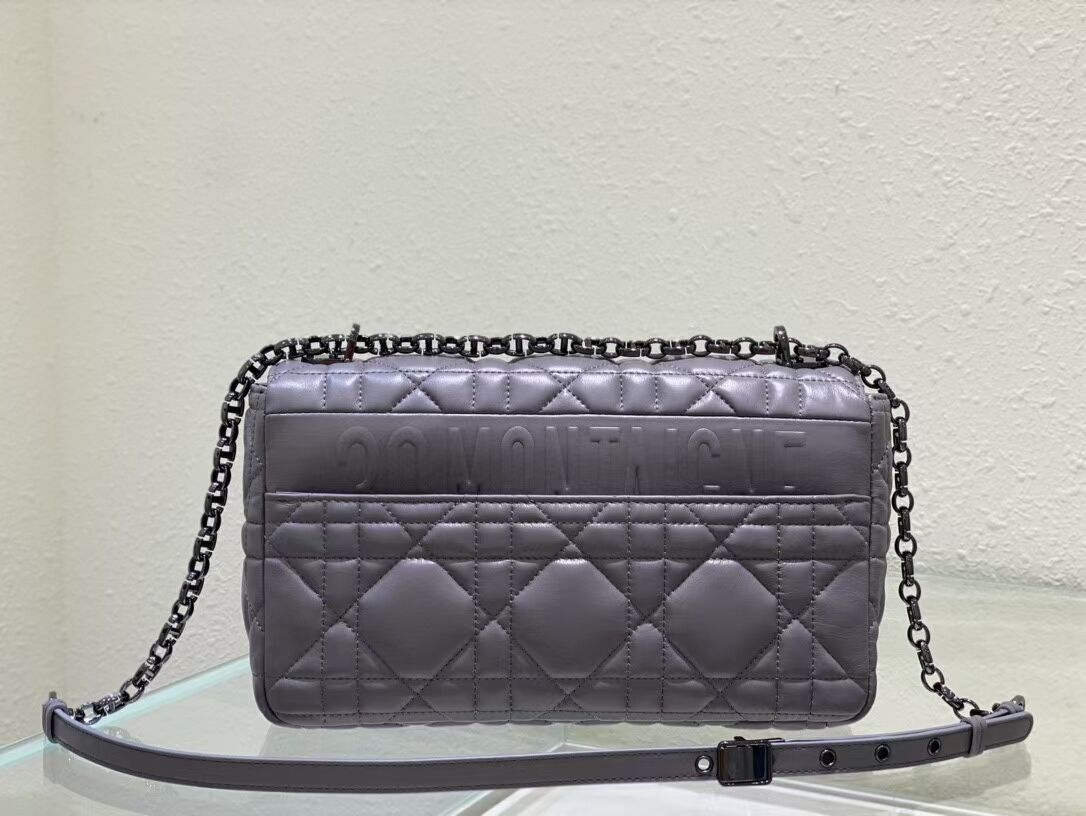 LARGE DIOR CARO BAG Gradient Cannage Lambskin M9243E gray