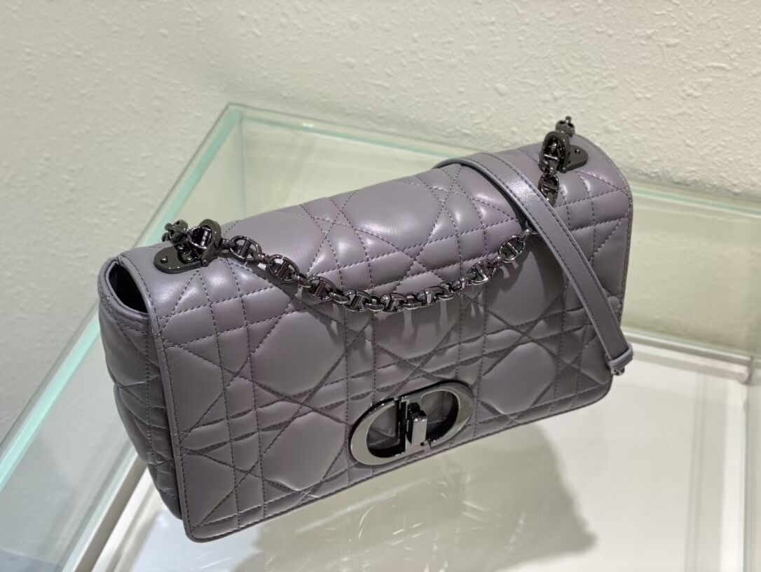 LARGE DIOR CARO BAG Gradient Cannage Lambskin M9243E gray