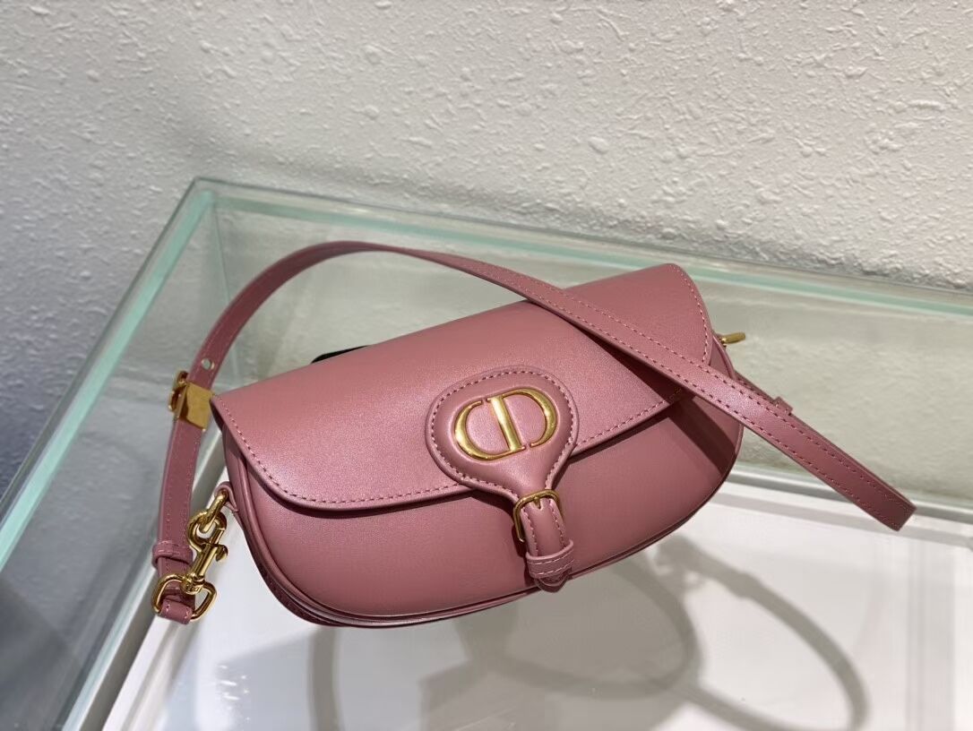 MEDIUM DIOR BOBBY BAG Warm Taupe Box Calfskin M9327 pink