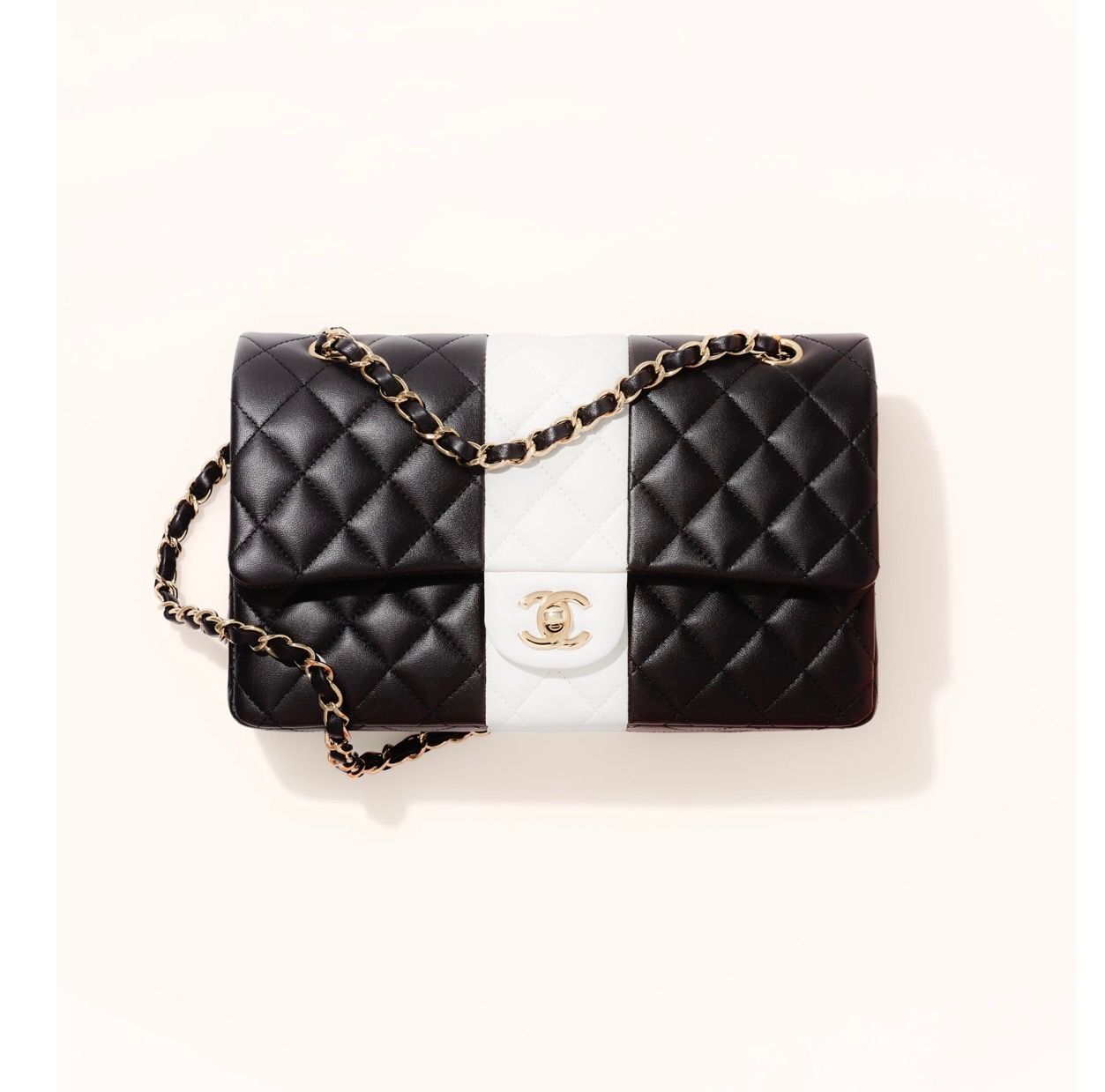 Chanel Classic Flap Shoulder Bag Original Sheepskin leather A01116 Black&White