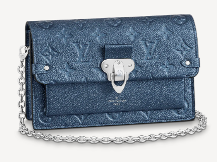 Louis Vuitton VAVIN CHAIN WALLET M59077 Navy Nacre