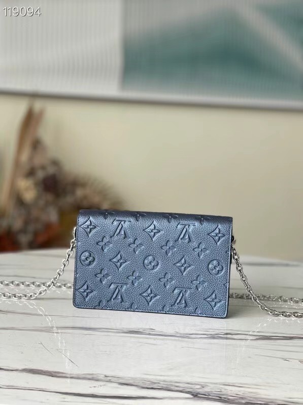 Louis Vuitton VAVIN CHAIN WALLET M59077 Navy Nacre