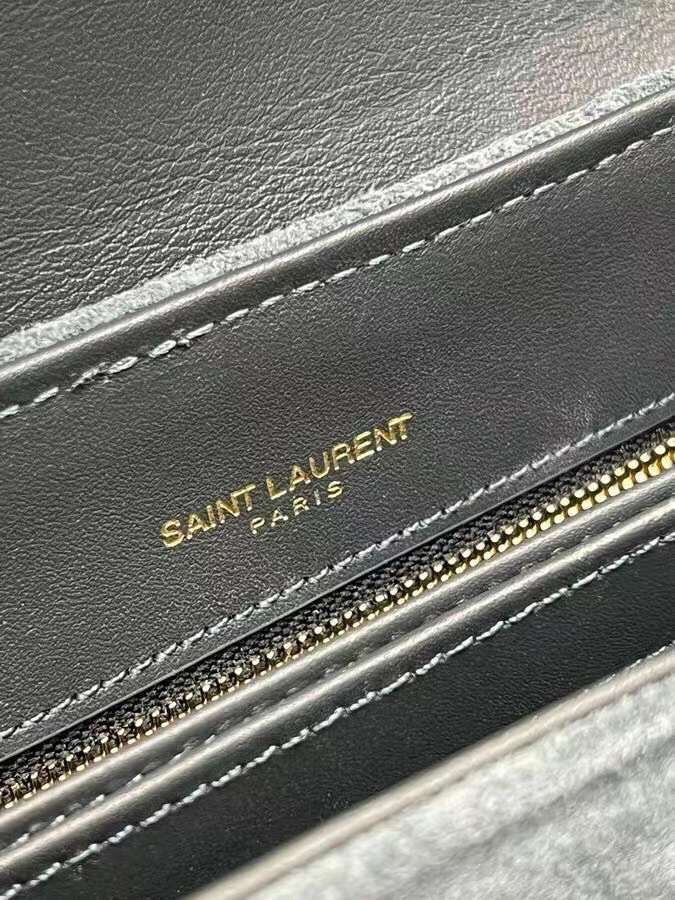 Yves Saint Laurent LOULOU SMALL BAG IN Y-QUILTED SUEDE 77761 blue