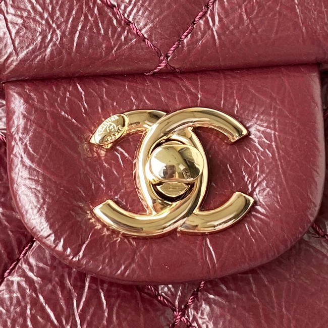 CHANEL Calfskin Flap Shoulder Bag AS2892 red