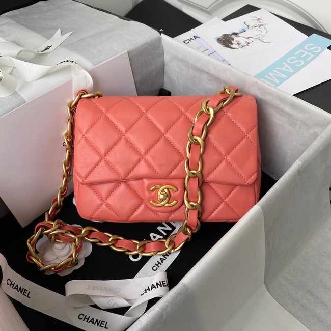 CHANEL Lambskin Flap Shoulder Bag 2022SS pink