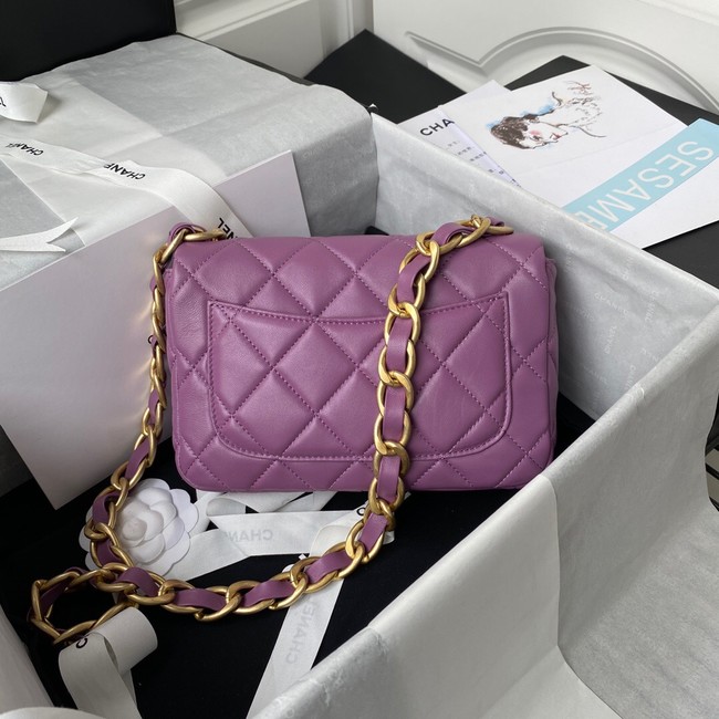 CHANEL Lambskin Flap Shoulder Bag 2022SS purple