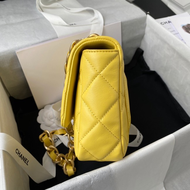 CHANEL Lambskin Flap Shoulder Bag 2022SS yellow