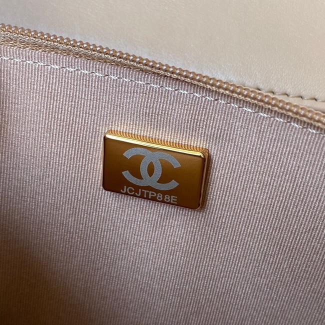 CHANEL Lambskin Flap Shoulder Bag AP2289 Apricot