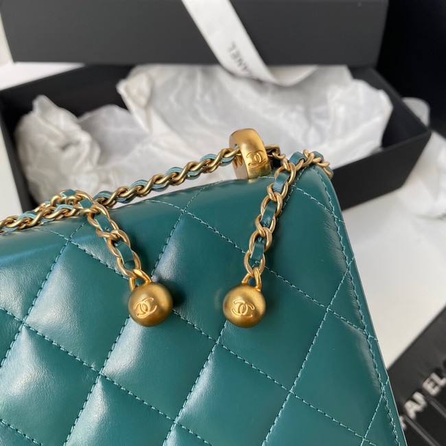 CHANEL Lambskin Flap Shoulder Bag AP2289 green