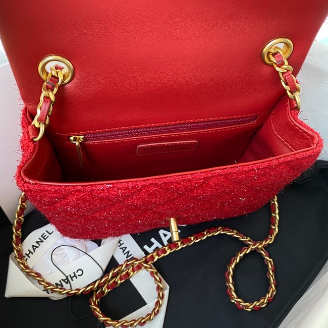 CHANEL SMALL FLAP BAG AS2819 red