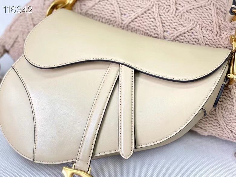 Dior SADDLE-TAS VAN KALFSLEER M0446CW Cream