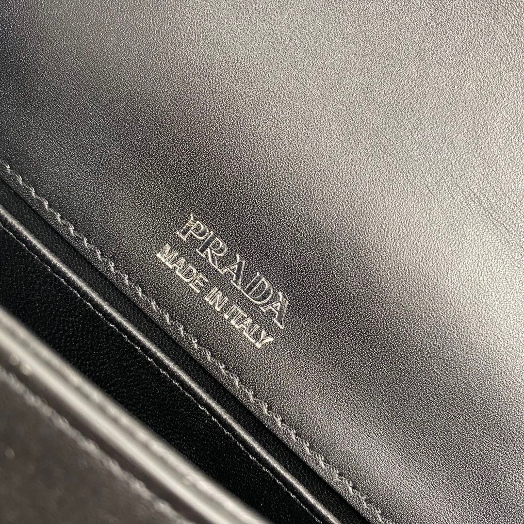 Prada Saffiano Leather Identity shoulder Bag 1BD249 Black