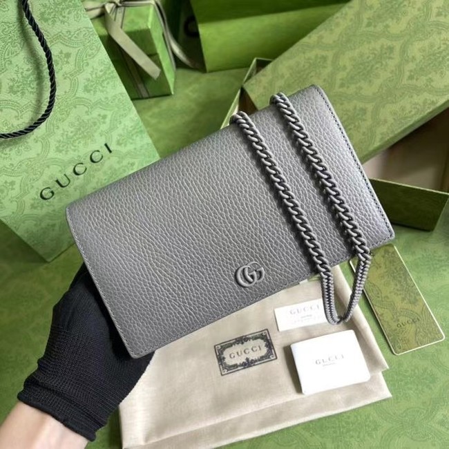 Gucci GG Marmont chain wallet 497985 GRAY
