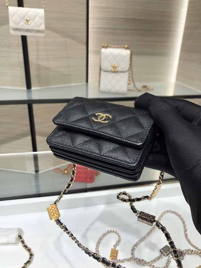 Chanel mini leather Shoulder Bag AP2444 black