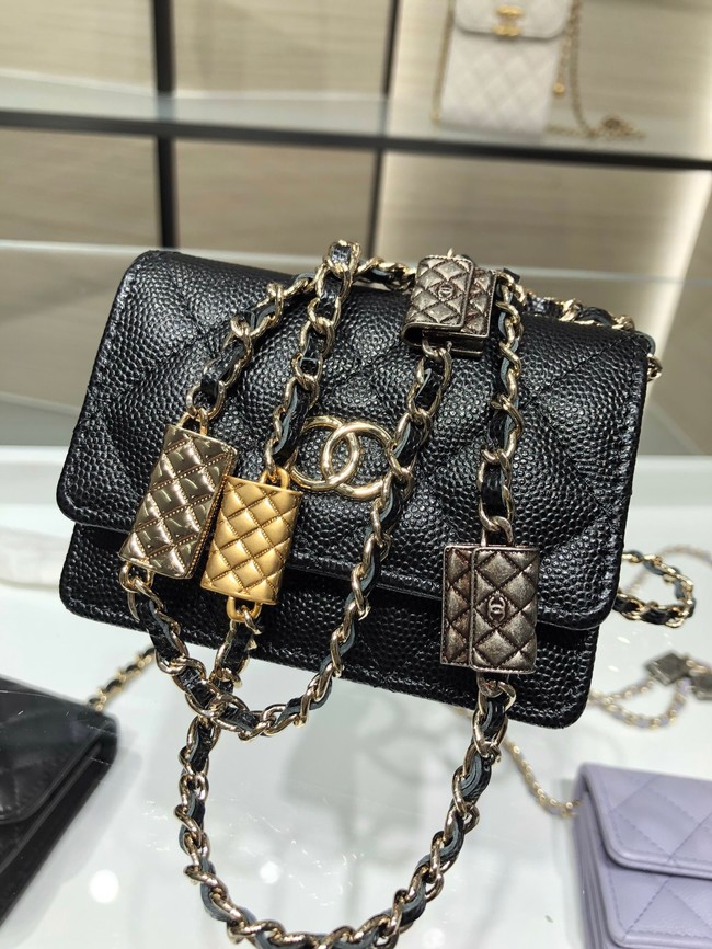 Chanel mini leather Shoulder Bag AP2444 black
