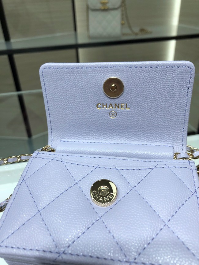 Chanel mini leather Shoulder Bag AP2444 light purple