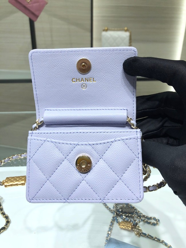 Chanel mini leather Shoulder Bag AP2444 light purple