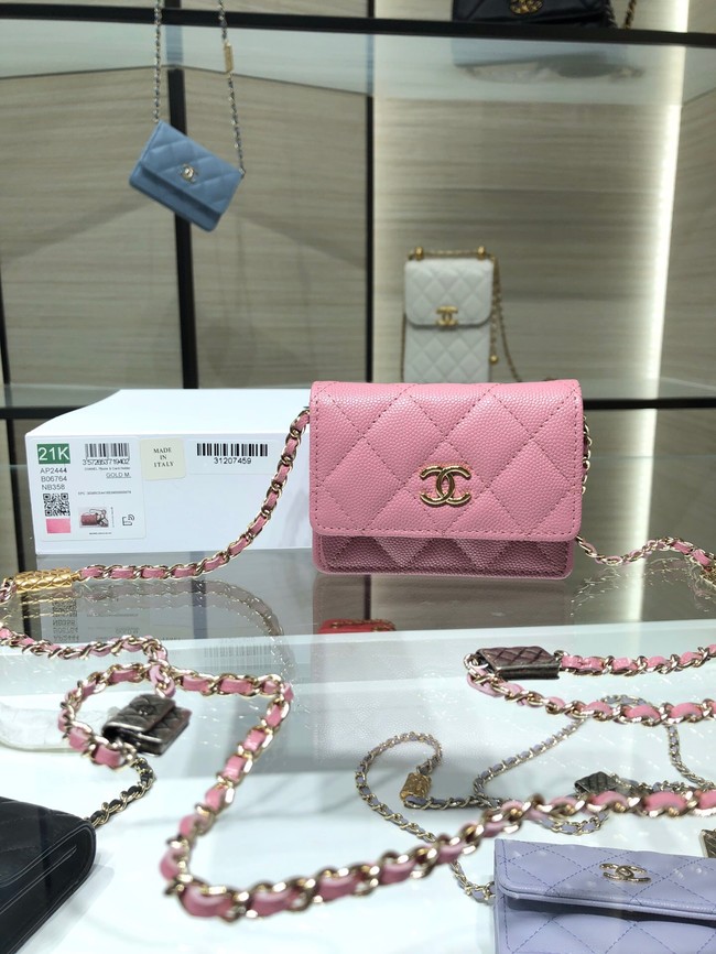 Chanel mini leather Shoulder Bag AP2444 pink