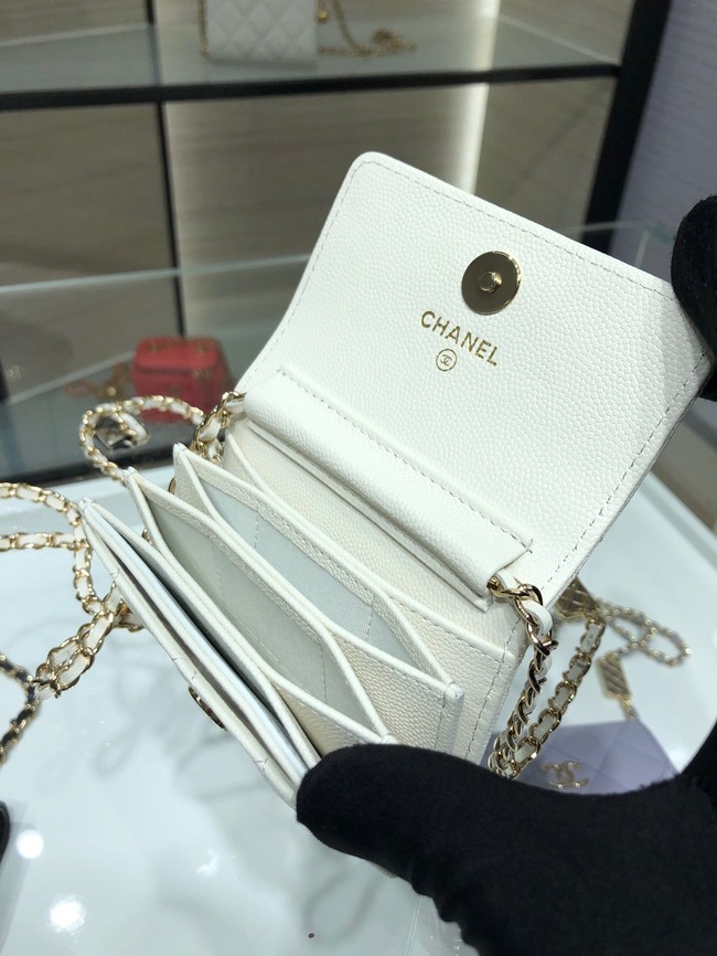 Chanel mini leather Shoulder Bag AP2444 white