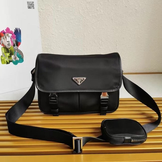 Prada Re-Nylon and Saffiano leather shoulder bag 2VD769 black