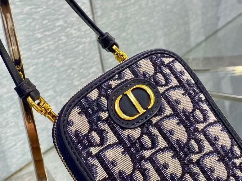 DIOR MINI BOBBY BAG Embroidery C0955A dark blue