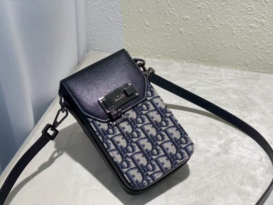 DIOR MINI BOBBY BAG Embroidery C0977A dark blue