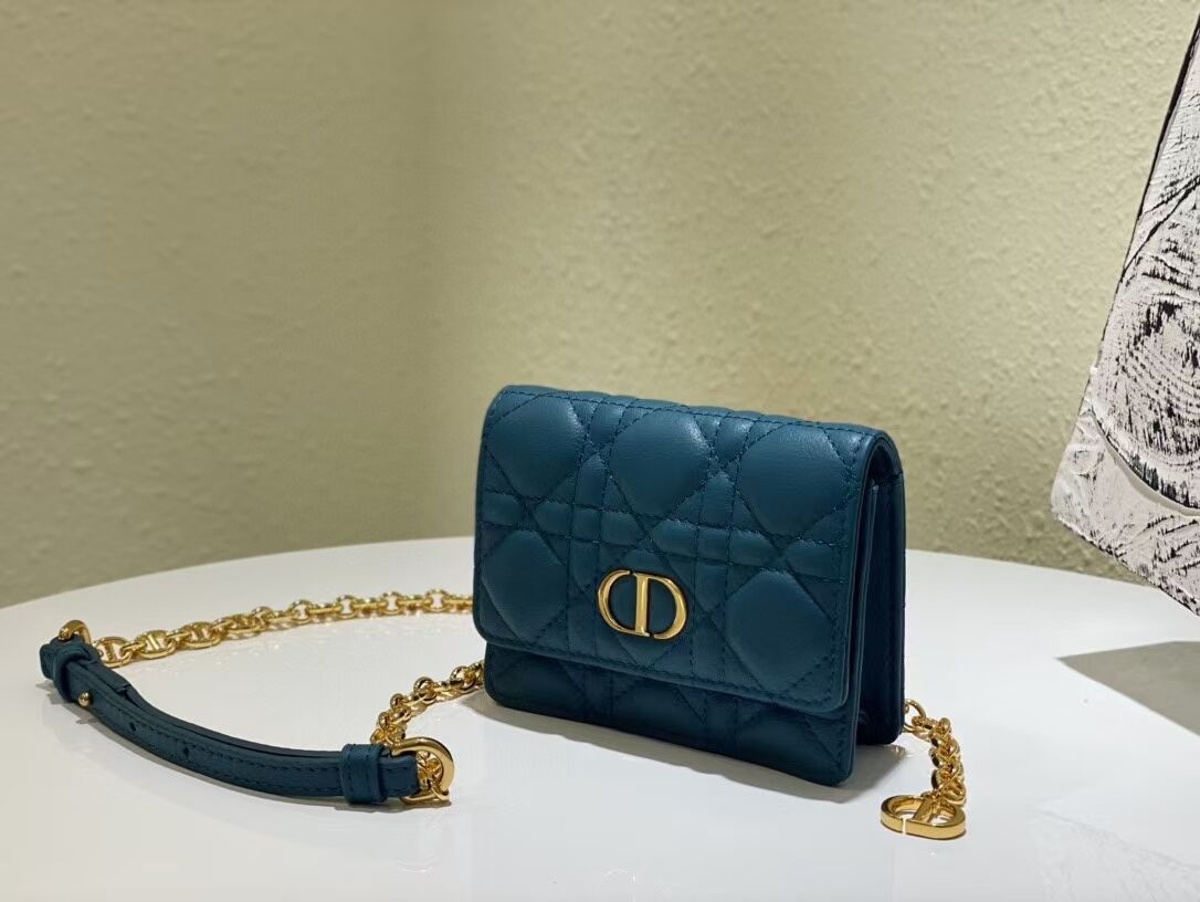 DIOR MINI BOBBY BAG Gradient Cannage Lambskin C0952 blue