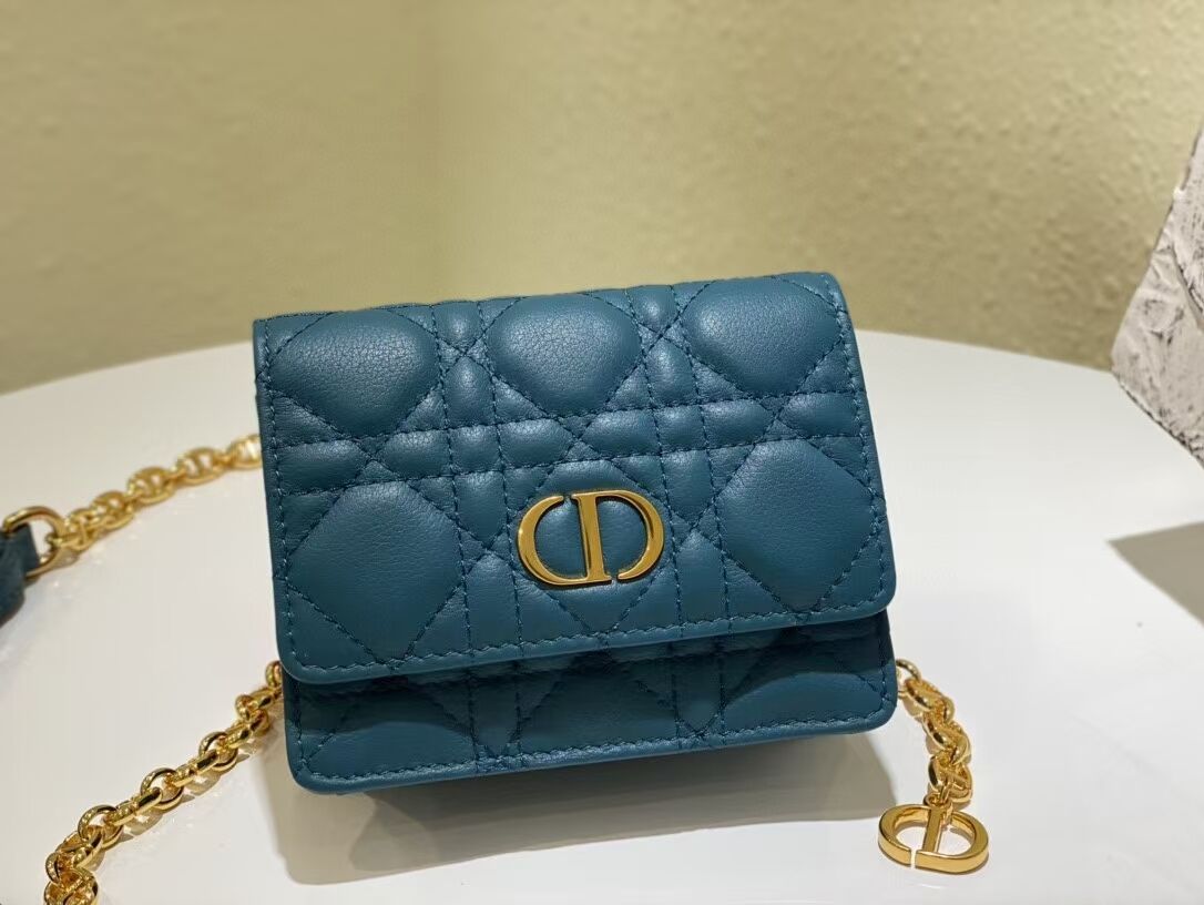 DIOR MINI BOBBY BAG Gradient Cannage Lambskin C0952 blue