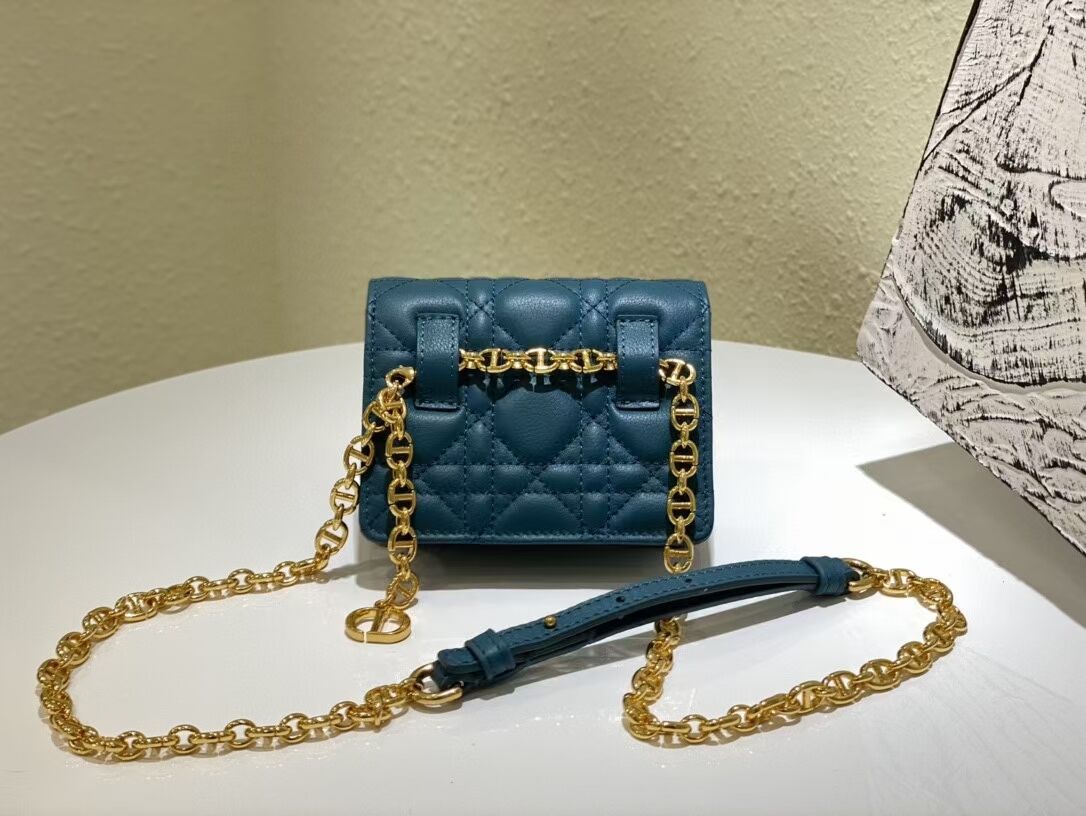 DIOR MINI BOBBY BAG Gradient Cannage Lambskin C0952 blue