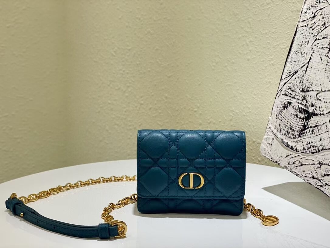 DIOR MINI BOBBY BAG Gradient Cannage Lambskin C0952 blue