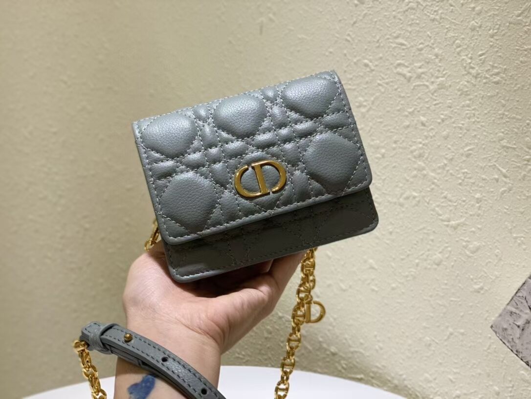 DIOR MINI BOBBY BAG Gradient Cannage Lambskin C0952 gray