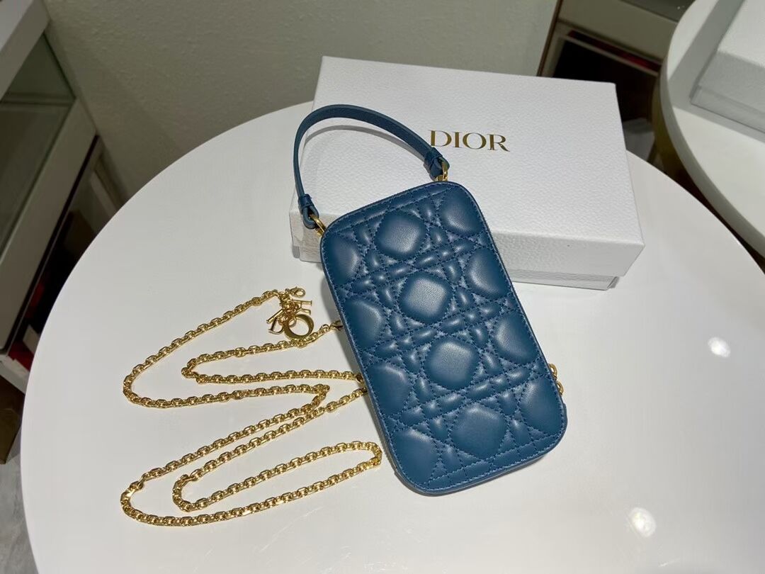 DIOR MINI BOBBY BAG Gradient Cannage Lambskin C0955 blue