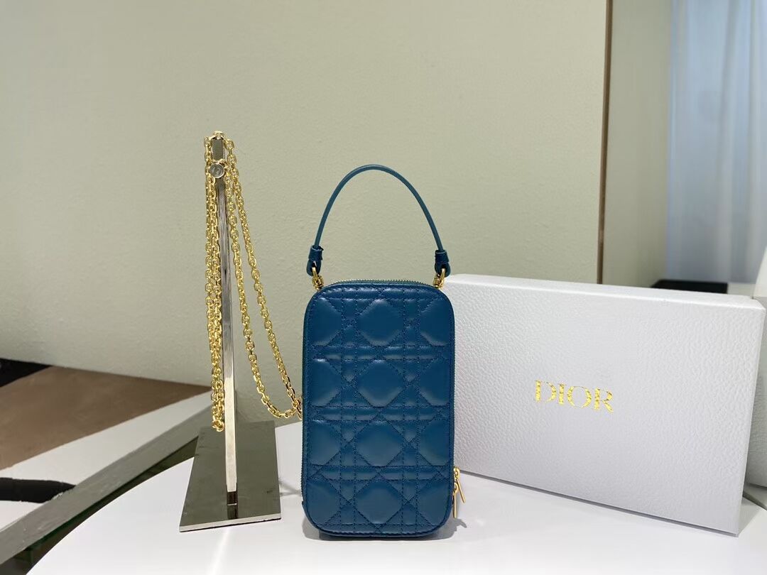 DIOR MINI BOBBY BAG Gradient Cannage Lambskin C0955 blue