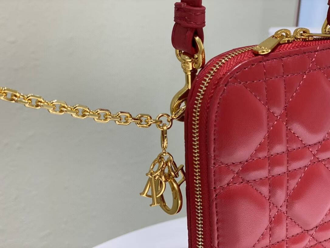 DIOR MINI BOBBY BAG Gradient Cannage Lambskin C0955 red 