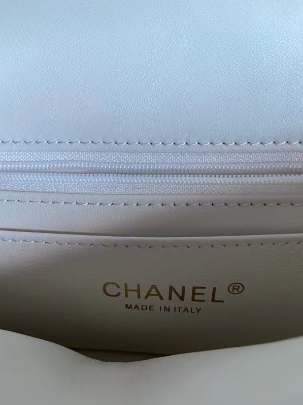 Chanel Classic Flap Shoulder Bag Original Sheepskin leather AS2326 White