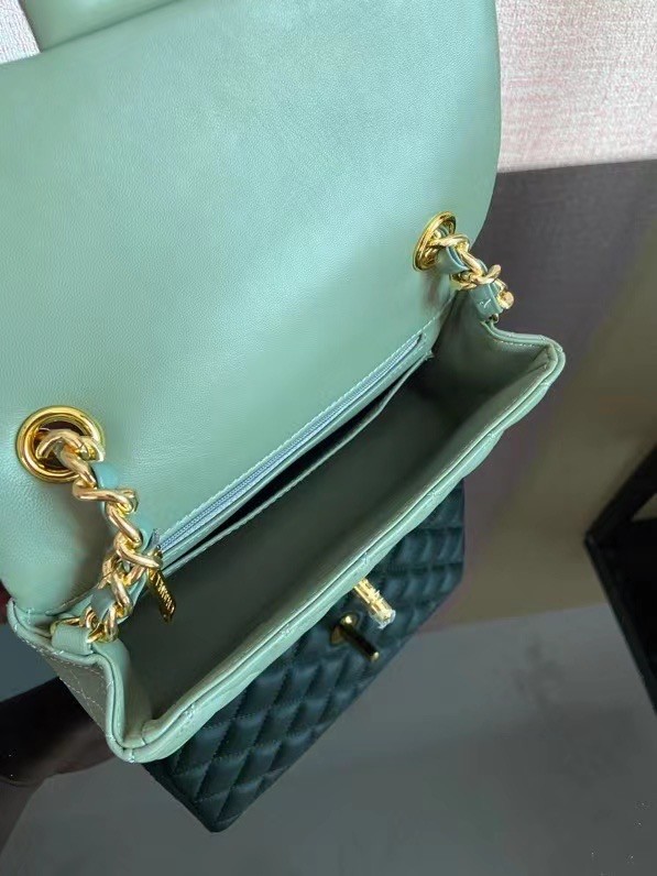 Chanel Classic Flap Shoulder Bag Original Sheepskin leather AS2326 green