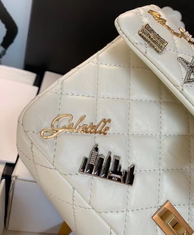 Chanel Classic Flap Shoulder Bag Original Sheepskin leather AS30225 white