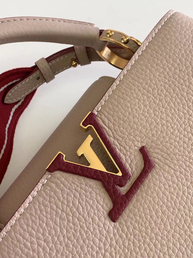 Louis Vuitton CAPUCINES BB M59266 Eggshell&Lie de Vin Red