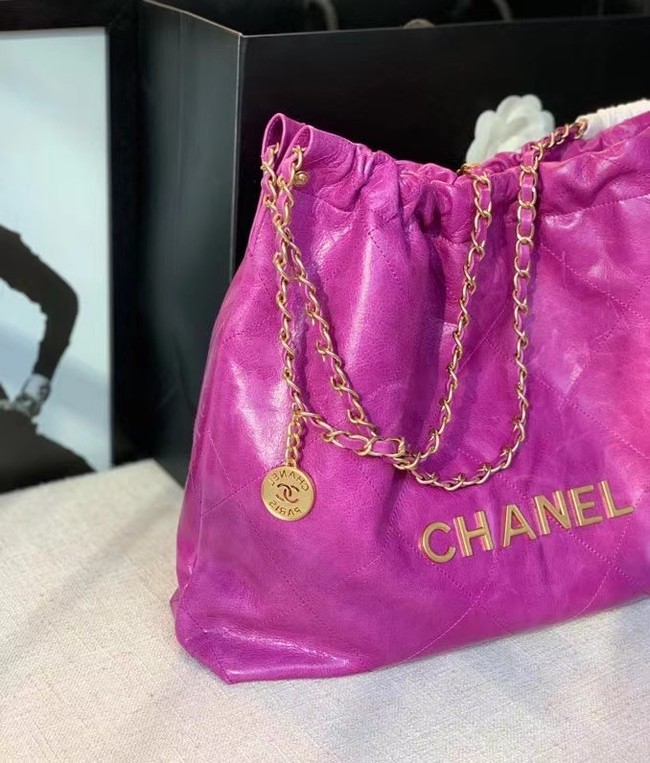 Chanel Original Oil Wax Leather Calfskin Cable Shopping Bag A67088 rose