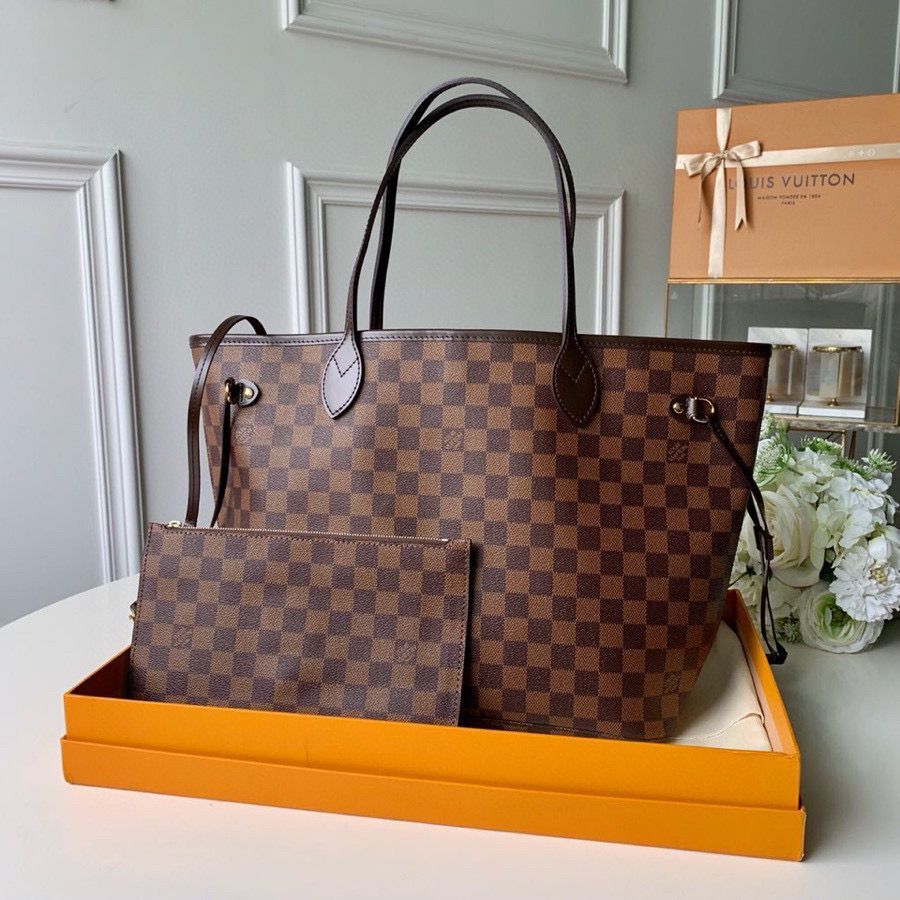 Louis Vuitton Damier Ebene Canvas Neverfull M41358 Red