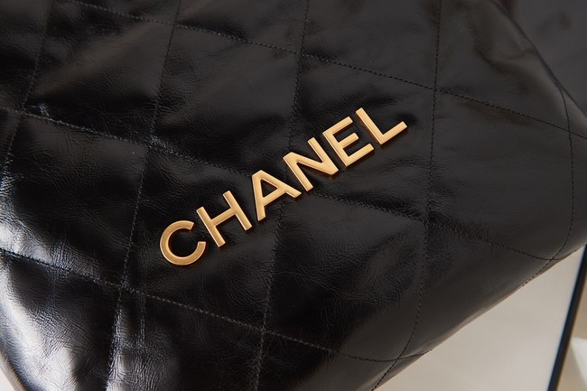 Chanel SHOPPING BAG Calfskin & Gold-Tone Meta AS3261 black