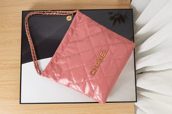 Chanel SHOPPING BAG Calfskin & Gold-Tone Meta AS3261 pink