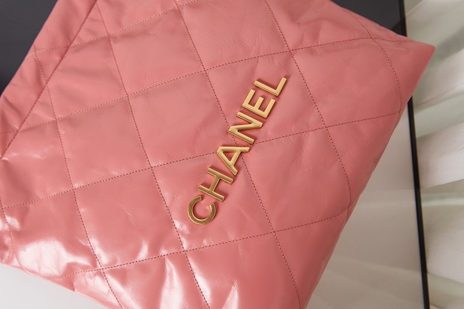 Chanel SHOPPING BAG Calfskin & Gold-Tone Meta AS3261 pink