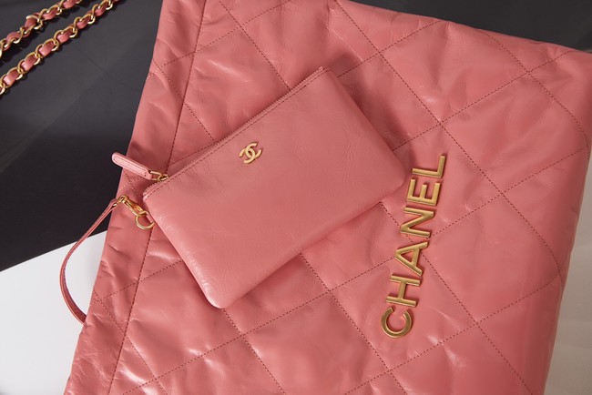 Chanel SHOPPING BAG Calfskin & Gold-Tone Meta AS3261 pink