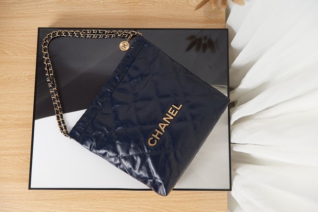 Chanel SHOPPING BAG Calfskin & Gold-Tone Meta AS3261 royal blue