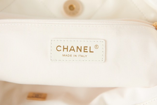 Chanel SHOPPING BAG Calfskin & Gold-Tone Meta AS3261 white